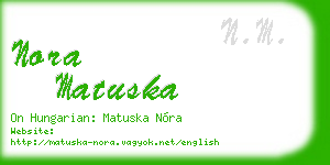 nora matuska business card