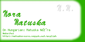 nora matuska business card